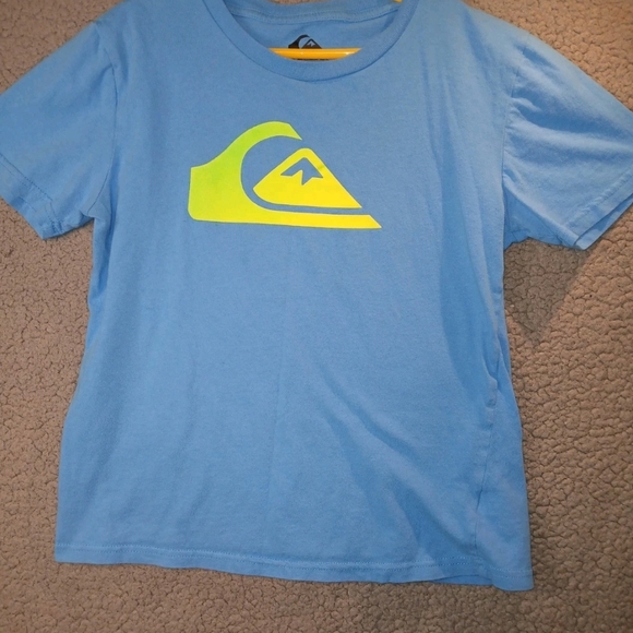 Quiksilver Other - QuikSilver Boys T-Shirt Size M (10-12) Light Blue Logo Print Short Sleeve Crew